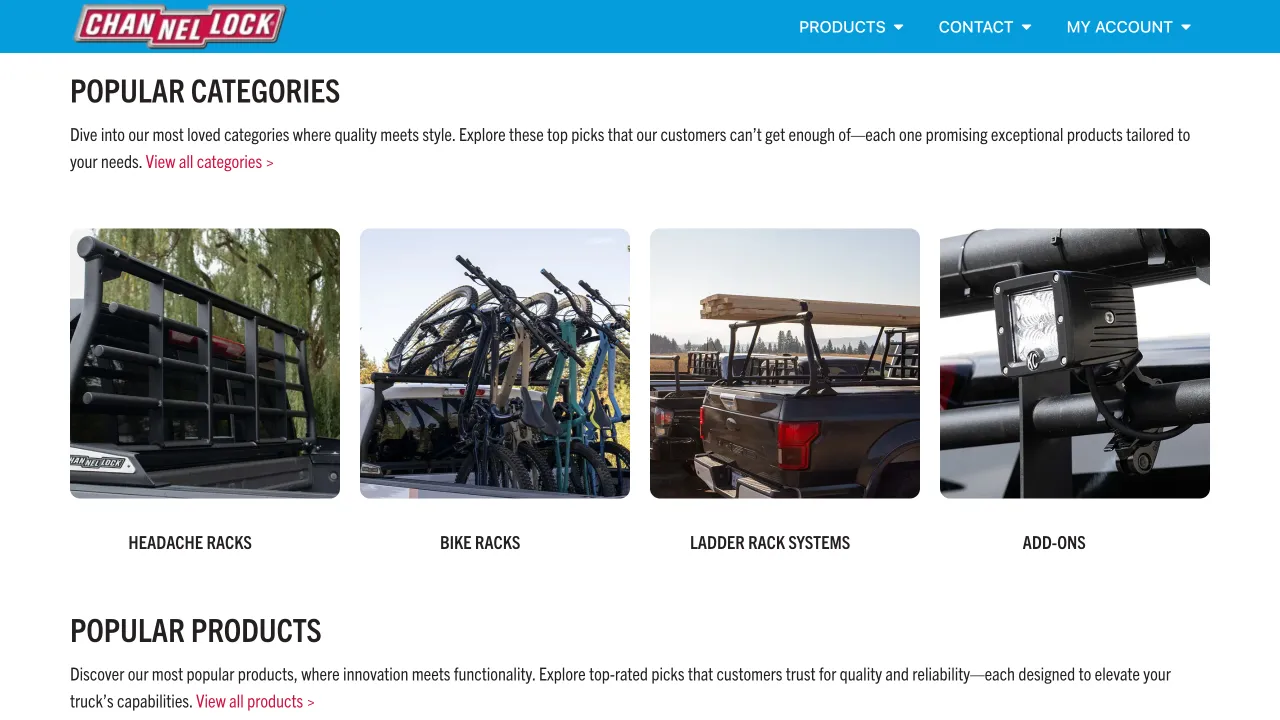 Enterprise E-Commerce Platform - CHANNELLOCK® Automotive Website Screenshot 1 - Professional Web Design Portfolio by TheBomb® Digital Marketing in Toronto, Vancouver, Calgary, Ottawa, Montreal, Kelowna, Canada